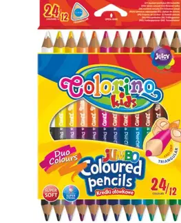 Hračky PATIO - Colorino pastelky Jumbo dvojfarebné TRIO 24 farieb