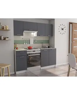 Sivý kuchynský nábytok Kuchynská linka Irma šedá / biely 180cm
