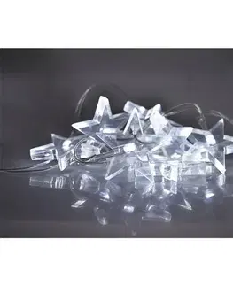 Vianočné dekorácie Solight Svetelná LED reťaz s 10 hviezdami, 1,5 m, biela