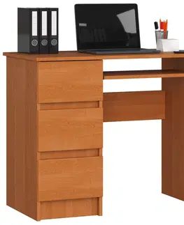 Písacie stoly Dizajnový písací stôl JIRÍ90L, jelša