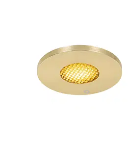 Zapustene svietidla Moderné kúpeľňové zápustné bodové svietidlo zlaté IP54 - Pud Honey