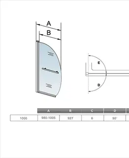 Sprchové dvere H K - Vaňová zástena S1 FLAG 100x150cm - jednodielna sklopná, číre sklo SE-S1FLAG100
