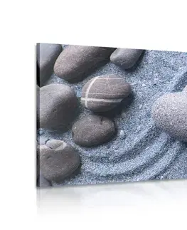 Obrazy zátišie Obraz srdce z kameňa na piesočnatom pozadí