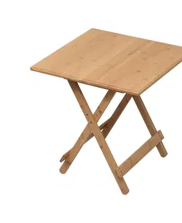 Jedálenské stoly Stôl, prírodný bambus, 58x58 cm, DENICE