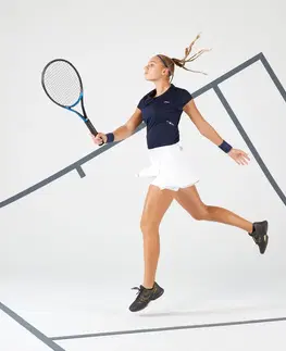 stolný tenis Dámska tenisová sukňa Dry Soft 500 biela