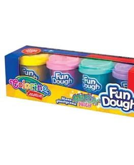 Kreatívne a výtvarné hračky PATIO - Colorino modelovacia hmota - Fun Dough Brokát 4 farby