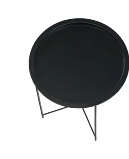 Konferenčné stolíky Príručný stolík s odnímateľnou táckou, čierna, RENDER