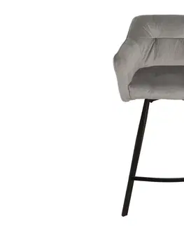 Barové stoličky LuxD Dizajnová barová stolička Giuliana, strieborný zamat