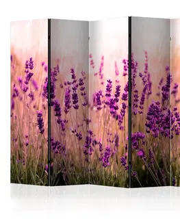 Paravány Paraván Lavender in the Rain Dekorhome 135x172 cm (3-dielny)