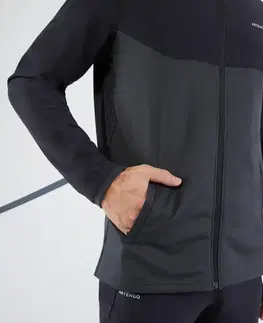 bedminton Pánska tenisová bunda Essential čierno-sivá
