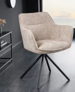 Stoličky - moderné LuxD 28991 Dizajnová otočná stolička Rahiq šampanská