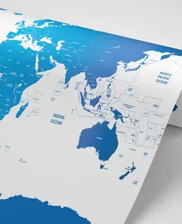 Samolepiace tapety Samolepiaca tapeta mapa sveta s jednotlivými štátmi