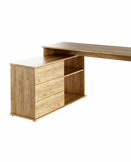 Písacie a pracovné stoly KONDELA Terino L/P univerzálny rohový pc stôl dub artisan