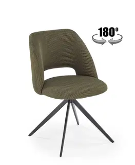 Stoličky Otočné jedálenské kreslo K546 Halmar Zelená