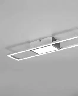 Stropné svietidlá Reality Leuchten LED svetlo Rigido diaľkové ovládanie CCT nikel