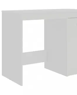 Pracovné stoly Písací stôl so zásuvkami a skrinkou 140x50 cm Dekorhome Biela