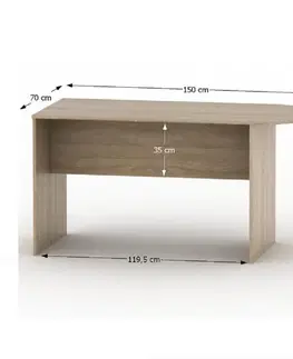 Písacie stoly Zasadací stôl s oblúkom 150, dub sonoma, TEMPO ASISTENT NEW 022