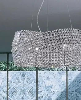 Závesné svietidlá Marchetti Krištáľová závesná lampa Diamante Ø 95 cm