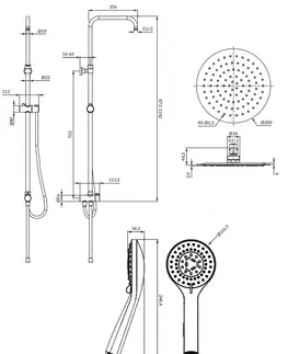 Sprchy a sprchové panely OMNIRES - CALGARY sprchový stĺp s dažďovou sprchou chróm /CR/ SYSCALGARYCR