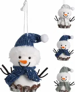 Vianočné dekorácie Kinekus Ozdoba závesná snehuliak 9,4x6,2x11,5 cm mix