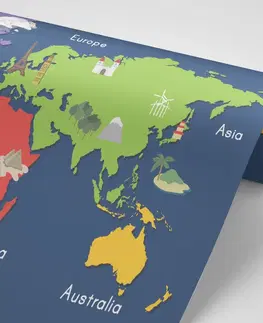 Tapety mapy Tapeta mapa sveta s dominantami