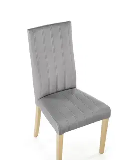 Jedálenské stoličky HALMAR Diego 3 jedálenská stolička svetlosivá (Velvet) / dub medový