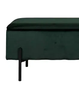 Lavice do jedálne Norddan Dizajnová lavica Maija 95 cm zelený zamat