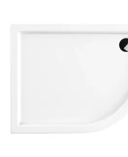Vane OMNIRES - RIVERSIDE akrylátová sprchová vanička štvrťkruh, ľavá 100 x 80 cm biela lesk /BP/ RIVERSIDE80/100/LBP