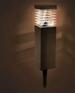 Záhradné lampy Retlux RGL 108 Solárne zapichovacie svietidlo nehrdz. oceľ, 1x LED teplá bílá
