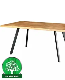 Jedálenské stoly Stôl drevené Ontario 180x100x77 dub / čierna