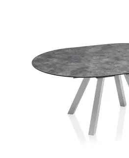 Stoly HPL rozťahovací stôl strieborný/antracit 120-170 cm