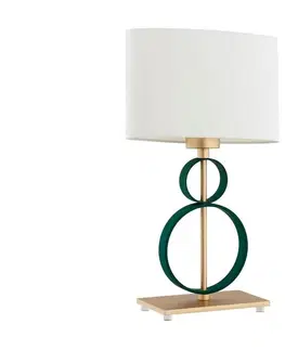 Lampy Argon Argon 8317 - Stolná lampa PERSEO 1xE27/15W/230V 42 cm krémová/zelená 