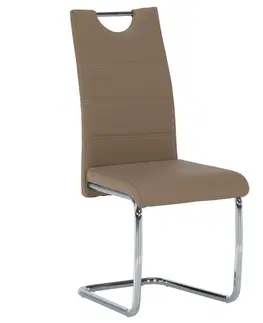 Stoličky Jedálenská stolička, capuccino/svetlé šitie, ABIRA NEW