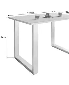 Stoly do jedálne Jedálenský Stôl Xona Biely/čierny 140x80 Cm