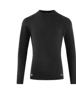 ragby Spodné tričko pre dospelých na futbal Keepcomfort 100 s dlhými rukávmi čierne