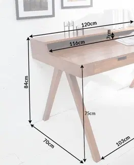 Pracovné stoly Písací stôl s úložným priestorom APIS Dekorhome 120x70x84 cm