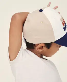 fitnes Detská čiapka 500 na cvičenie modrá s potlačou