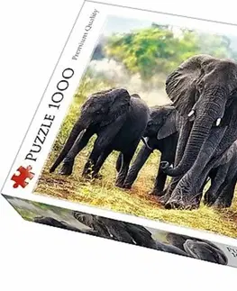Drevené hračky TREFL Puzzle Afričtí sloni 1000 dílků 
