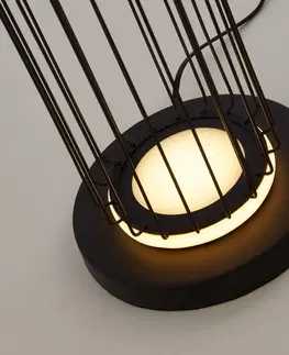 Stojacie lampy Searchlight Stojacia LED lampa Cage v klietkovom dizajne