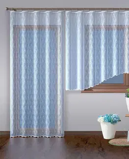 Záclony Forbyt, Hotová záclona alebo balkónový komplet, Melisa, biela 500 x 160 cm + 200 x 250 cm