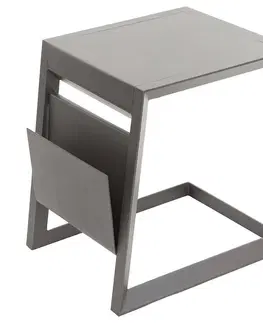Stolčeky DEOKORK Kovový odkladací stolík LISABON (šedo-hnedá)