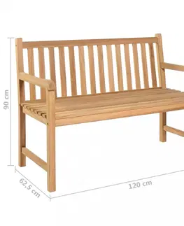 Záhradné lavice Záhradná lavica s poduškou 120 cm Dekorhome Červená