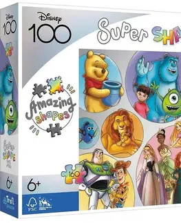 Hračky puzzle TREFL - Puzzle 160 XL Super Shape - Farebný svet Disney / Disney 100