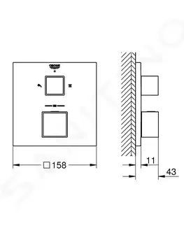 Kúpeľňové batérie GROHE - Grohtherm Cube Termostatická batéria pod omietku na 2 spotrebiče, chróm 24154000