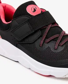 tenis Detská obuv Playful Fast s pružnými šnúrkami a suchým zipsom čierno-ružová