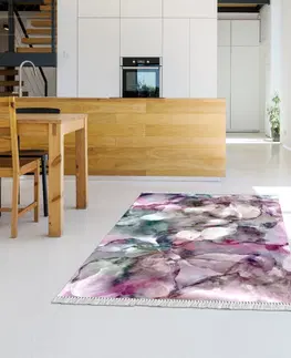 Koberce a koberčeky KONDELA Delila koberec ružová / zelená / krémová