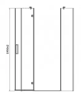 Sprchovacie kúty CERSANIT - Päťuholný sprchovací kút JOTA 90x90x195, ĽAVÝ, priehľadné sklo, čierny S160-016