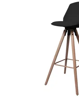 Barové stoličky Dkton 23607 Dizajnová pultová stolička Nerea, čierna