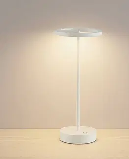 Vonkajšie osvetlenie terasy Lucande Lucande Halona stolná LED lampa, USB, biela