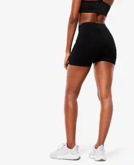 fitnes Dámske šortky na fitness Slim 500 čierne